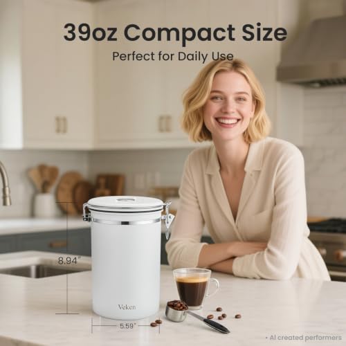 Coffee Canister (Jet White / 39 oz)