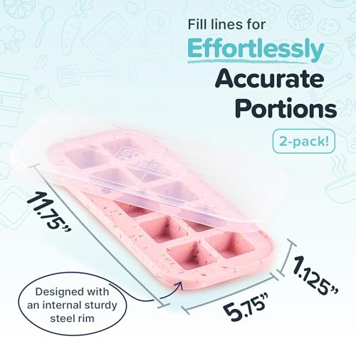 2 Tbsp Silicone Freezer Molds with Lids (2-Pack / Cotton Candy)