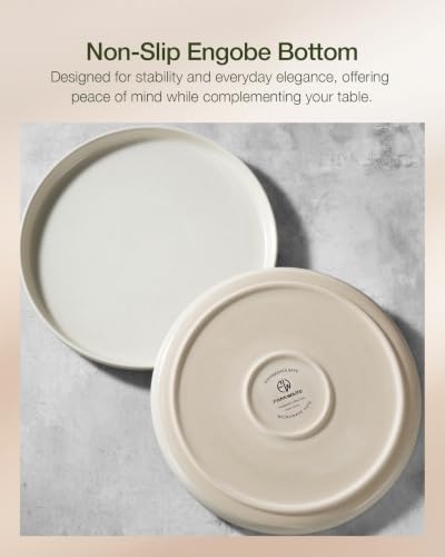 Milkyway 24 Piece Stoneware Dinnerware Set (Matte Beige White / Service for 8 (Standard Dinner Set))
