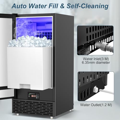120 lbs High Output Commercial Ice Maker Undercounter Reversible Door