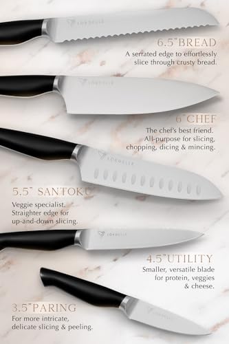 Lordelle 5 Pc Knife Block Set (Vintage Ink)