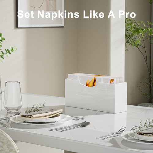 White Acrylic Guest Towel & Napkin Holder