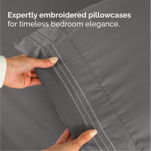 Cal King Size 4 Piece Sheet Set (06 - Dark Grey / California King)