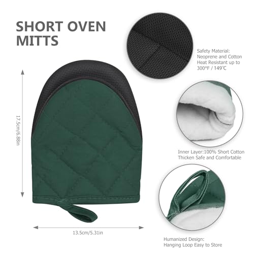 1 Pair Short Oven Mitts (Armygreen)