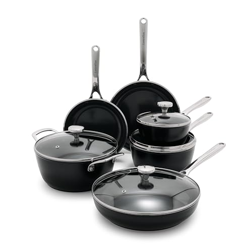 Orfeo 10 Piece Nonstick Cookware Set (10 Piece Cookware Set / Black)