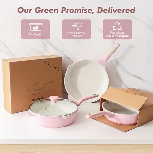 Nonstick Skillet with Lid 12 (Sakura Pink / 12-inch/5QT)