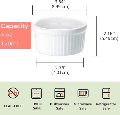 4 Pieces Butter Warmers (White Round)