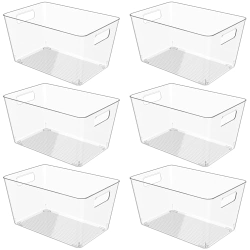 6 Pack Clear Plastic Storage Bins (6 pcs)