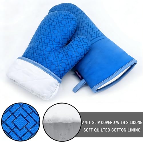 Oven Mitts and Pot Holders Sets 6pcs (Navy Blue)