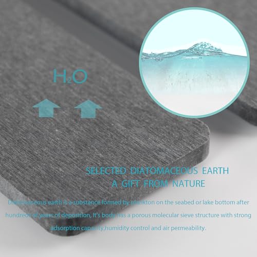 2Pcs Stone Soap Trays Water Absorbing Diatomite Coaster (Dark Gray / 12" x 3.2")