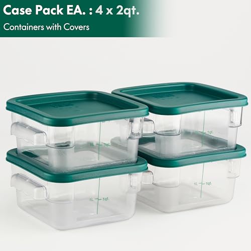 4 Pack Food Storage Container with Green Lid (2.0 Qt 4-Pack(Green Lids))