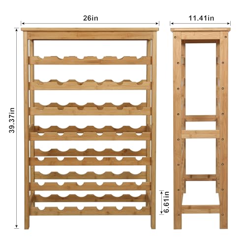 42 Bottles Bamboo Wine Rack (Natural / 7-Tier)