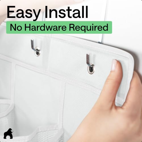 Over the Door Shoe Organizer (White / 24 Pockets/4 Hooks)