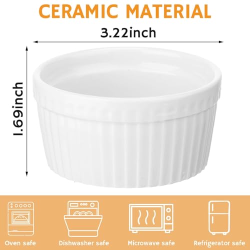 8 Pcs Ceramic Butter Warmers & 32 Tealight Candles (White/Black)