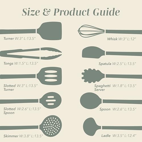 Silicone Cooking Utensils (Mint / 10 Pieces)