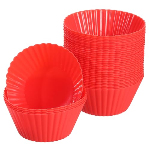 36Pcs Silicone Cupcake Liners (Red / 3.5cm/1.4inch)