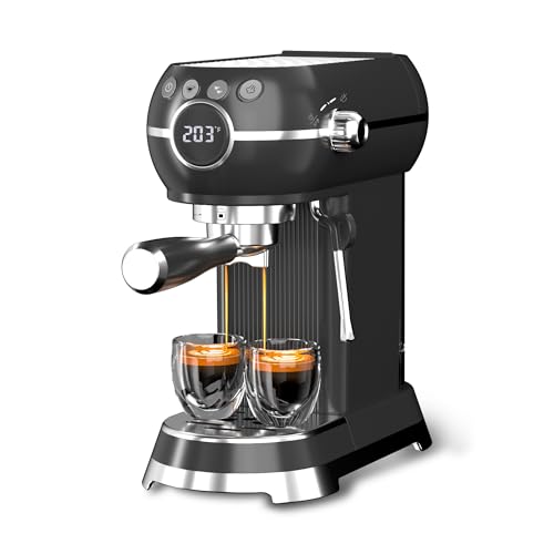 20Bar Compact Espresso Machine with Milk Frother (Black)
