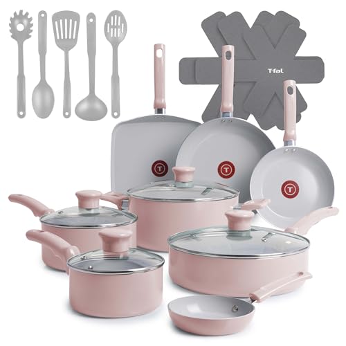 Refresh Ceramic Pots and Pans Set (20-Piece Set / Dusty Rose)