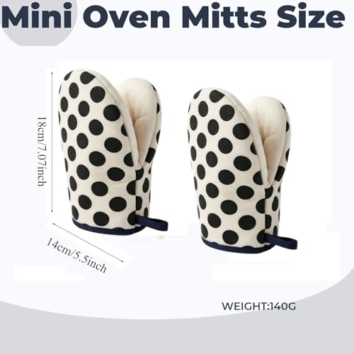 1 Pair Mini Oven Mitts (Dotblack)