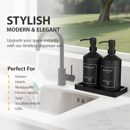 Matte Black Soap Dispenser Set (2 Count)