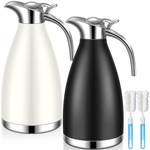 2 Pcs 68oz Thermal Coffee Carafe (Black/White)