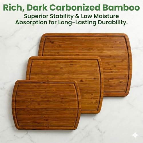 LUXURIOUS Bamboo Cutting Board 3 (Carbonized Dark Brown)