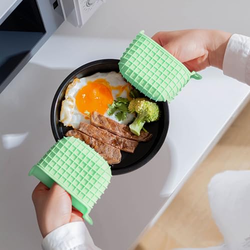 Mini Silicone Oven Mitts Set (Green-square)