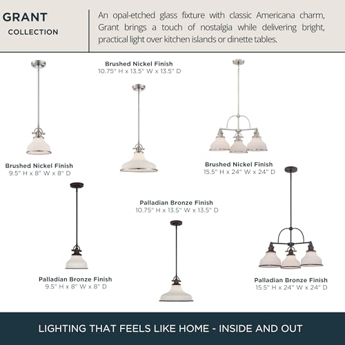 Grant 13.5" Pendant Light (Brushed Nickel)