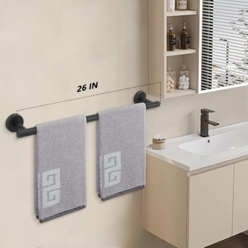 Bath Towel Bar (Matte Black / 26 Inch)