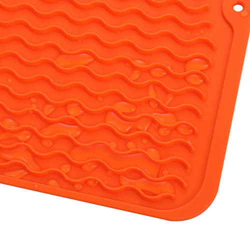 Silicone Dish Drying Mat (Orange / 16"L x 12"W)
