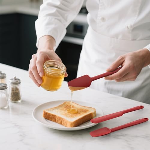 Silicone Spatula Set of 5 (Pure Red)