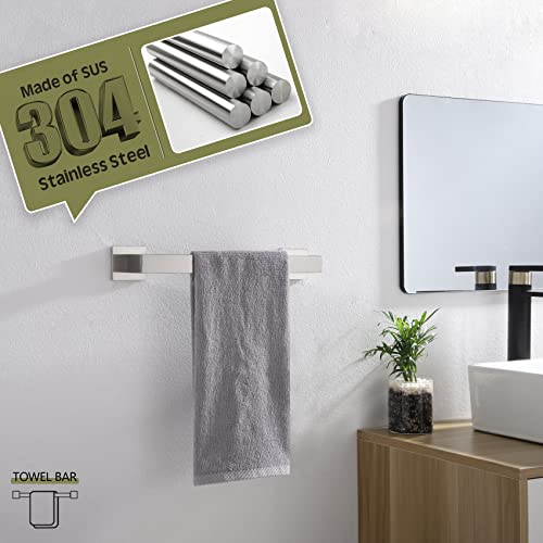 12 Inch Single Towel Bar (Brushed Steel / 12-Inch)