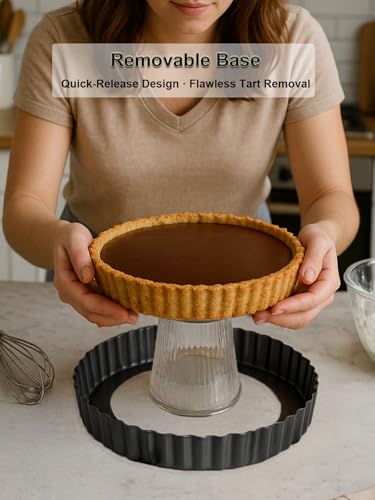 9.45*2.2 Inch Quiche Pans 2 Pack. Removable Bottom (9.45*2.2IN)