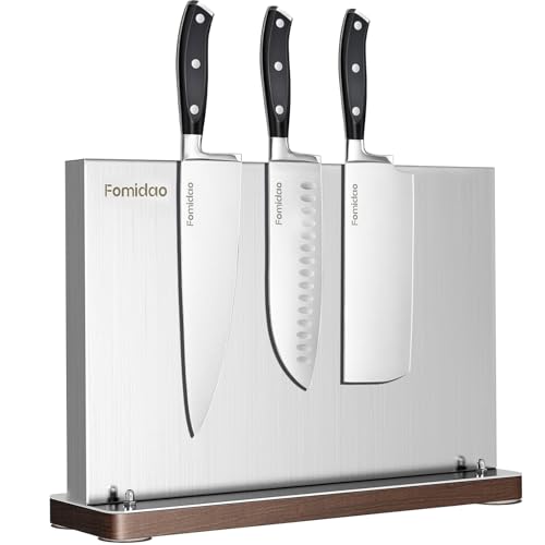 4PSC Knife Block Set With Magnetic Knife Block Holder (4Pcs Silver Knife Block Set)