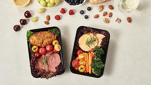 FULIGN 24 oz Meal Prep Containers With Lids Reusable 50 Pack Extra (24S-50)