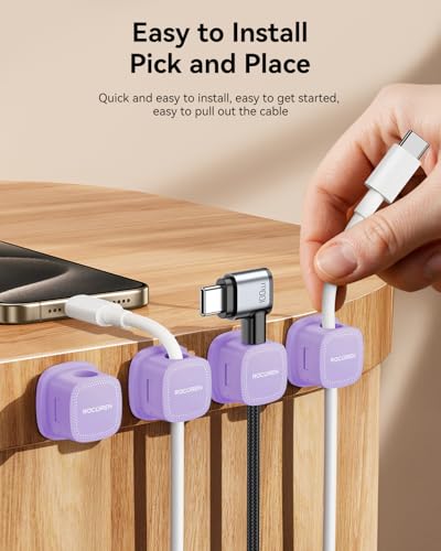 6‑Pack Magnetic 1s‑Lock Adhesive Cable Clips Cord Organizer (6 Count)