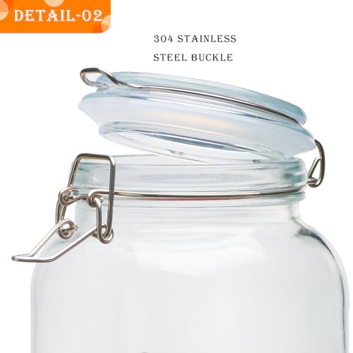 Large Glass Storage Containers with Airtight Lids 78oz 3 Pack (Clear 78oz Square - 3 sets)