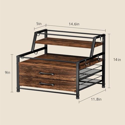 Coffee Syrup Rack Organizer (Rustic Brown)