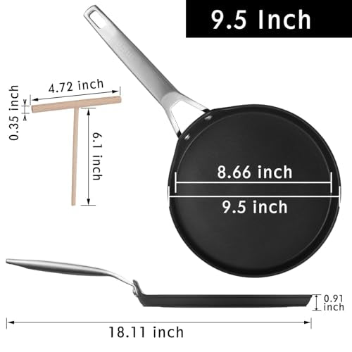 9.5 Inch Nonstick Crepe Pan with Spreader (9.5 INCH)