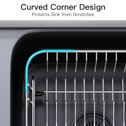 Sink Small Dish Drying Rack with Utensil Holder (Silver / For 10"-12"w Sink)