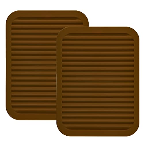Brown Silicone Trivets Mats for Hot Dishes and Hot Pots (2 Count)
