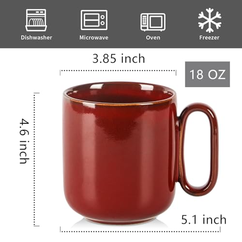 Ceramic Coffee Mug Set (Cherry Red)