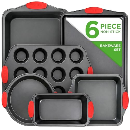 Nonstick Baking Pans Set 6 Piece (Set of 6 / Black)
