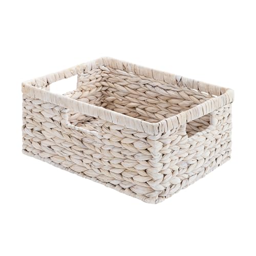Pantry Baskets (White (Water Hyacinth) / 15"L x 11"W x 6¾"H)
