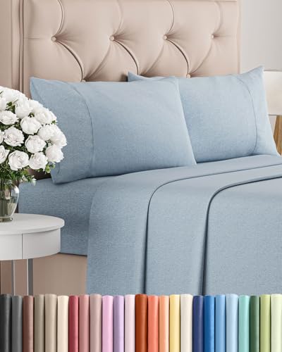 Full Size 4 Piece Sheet Set (39 - Heathered Blue / Full)