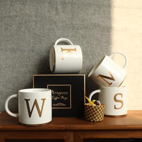 Monogram Ceramic Mugs (gold-W)