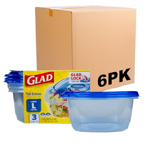 GladWare Tall Entree Containers (Square / 42 oz - 18 Count)