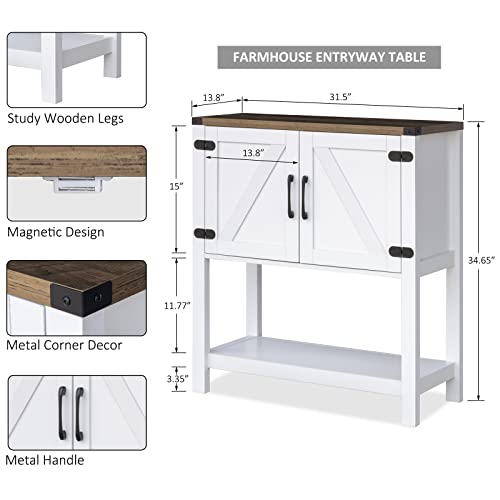Console Table Coffee Bar Sofa Cabinet (White)