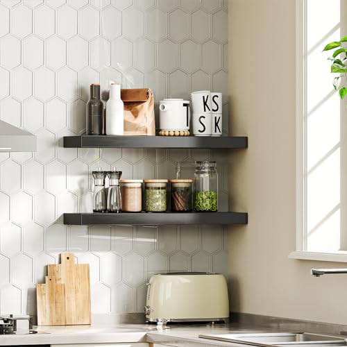 Floating Shelves for Wall (Black / 23.6 Inches)