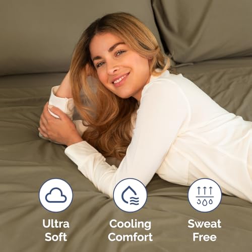 Short Queen Size 4 Piece Bed Sheet Set (14 - Khaki / Short Queen)